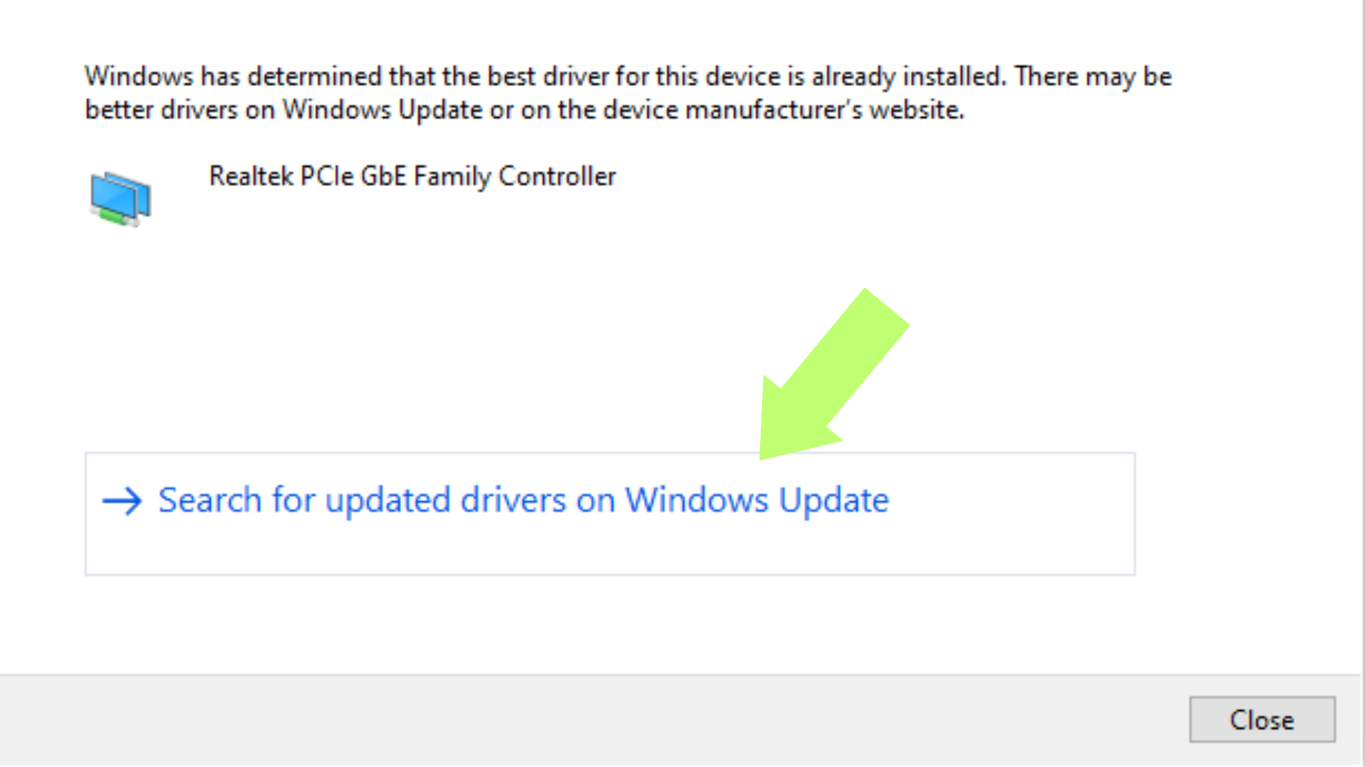 Search for updated drivers on Windows update and fix packet loss issues in Valorant.