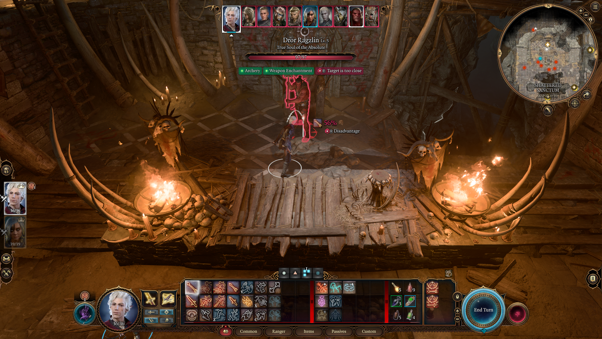 A screenshot of one of the Shattered Sanctum bosses Dror Razlin in Baldur's Gate 3.
